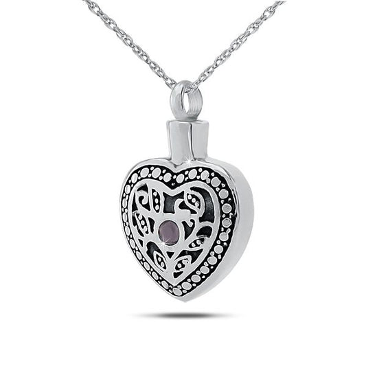 February w/ Amethyst Sterling Silver Keepsake