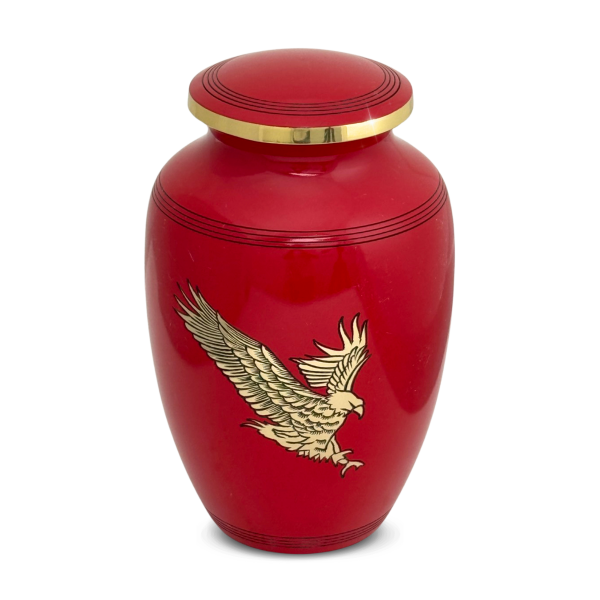 Bald Eagle Red Brass Urn